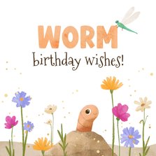 Grappige verjaardagskaart woordgrap warm birthday wishes