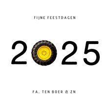 Grappige zakelijke kerstkaart agrarische sector tractor 2025