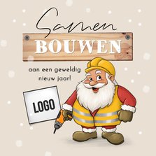 Grappige zakelijke kerstkaart bouw klusbedrijf kerstman