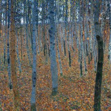 Gustav Klimt. Bos met berkenbomen