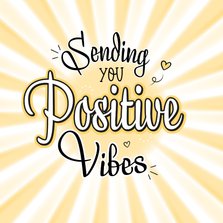 Handlettering sending you positive vibes 70's sunshine