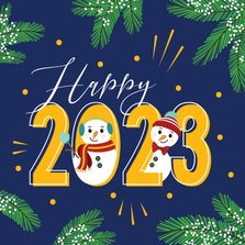 Happy 2023 met deze gezellige sneeuwpoppen