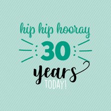 hip hip hooray leeftijd aanpasbaar -felicitatiekaart