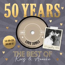 Hippe uitnodiging LP huwelijk jubileum 50 jaar