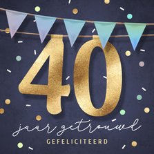 Huwelijksjubileum felicitatiekaart 40 jaar confetti
