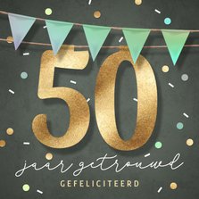 Huwelijksjubileum felicitatiekaart 50 jaar confetti