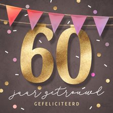Huwelijksjubileum felicitatiekaart 60 jaar confetti