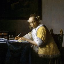 Johannes Vermeer. Schrijvende vrouw