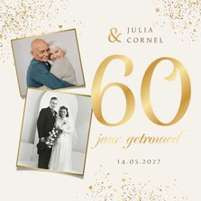 Jubileumfeest 60 jaar getrouwd goud diamant foto hartjes