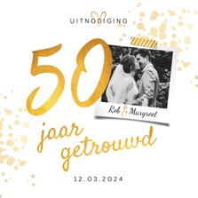 Jubileumkaart huwelijk 50 jaar goudlook stijlvol