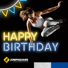 Jumpsquare verjaardagskaart meisje