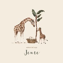 Jungle geboortekaartje giraffen tweede kindje