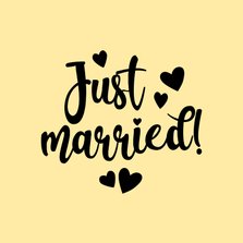 Just married - black and colour - felicitatiekaart