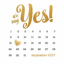 Kalender goud We say yes! - BK