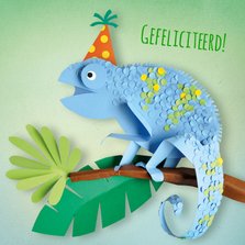 Kameleon verjaardagskaart