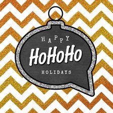 Kerstkaart bling bling Happy HoHoHo Holidays