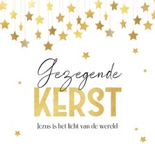 Kerstkaart christelijk sterren gezegende kerst licht