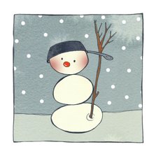 Kerstkaart CliniClowns snowman