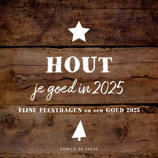 Kerstkaart grappig en stoer HOUT je goed in 2025