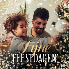 Kerstkaart grote foto Fijne Feestdagen confetti