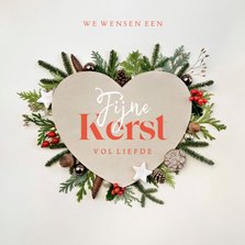 Kerstkaart hart 'Kerst vol liefde'