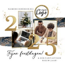 Kerstkaart relatie verfstreep watercolour goud logo 2025