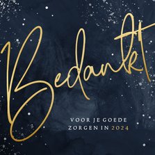 Kerstkaart stijlvol bedankt in goudlook