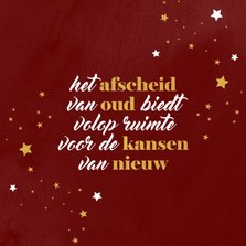 Kerstkaart verhuizing van oud naar nieuw