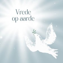 Kerstkaart vredesduif naar zon