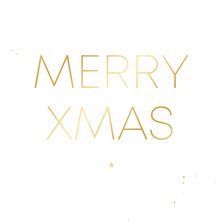 Kerstkaartje minimalistisch Merry Xmas goud wit