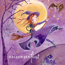 Kinderfeestje halloween verkleedfeestje heks en maan