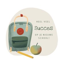 Kinderkaart succes op je nieuwe school met rugtas