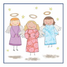 Kinderkerstkaart met engelen