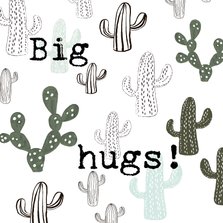 Knuffel een Cactus-kaart 'BIG HUGS!'