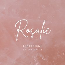 Lentefeest uitnodiging stijlvol rozenkwarts minimalistisch