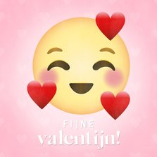 Leuke Valentijnsdag kaart verliefde emoji 'fijne valentijn!'