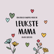 Leukste mama - hearts and flowers - moederdagkaart