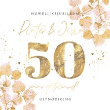 Liedevolle uitnodiging jubileum 50 jaar botanisch goud