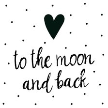 Liefde kaart "to the moon and back"