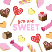 Liefde kaart 'You are sweet'