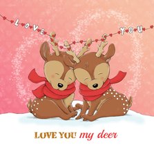 Liefdeskaart love you my deer IH