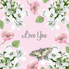 Liefdeskaart Romantische bloemen