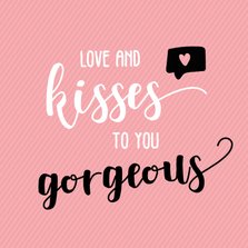 Love and kisses - vriendschapskaart