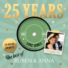 LP uitnodiging 25 jaar huwelijk jubileum