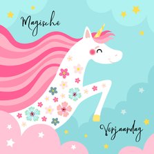 Magische unicorn verjaardagskaart