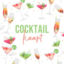 Menukaart cocktail kaart zomer kleurrijk confetti