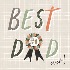 Moderne Vaderdag kaart 'Best Dad ever!' met lint