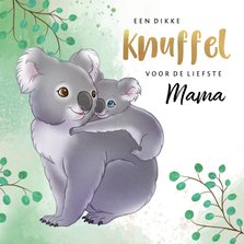 Moederdag kaart met mama koala en baby 