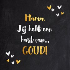 Moederdag kaart typografie krijtbord met gouden elementen