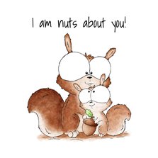 Moederdagkaart eekhoorntjes I am nuts about you
